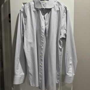 Suitsupply Blue and White Striped Dress Shirt